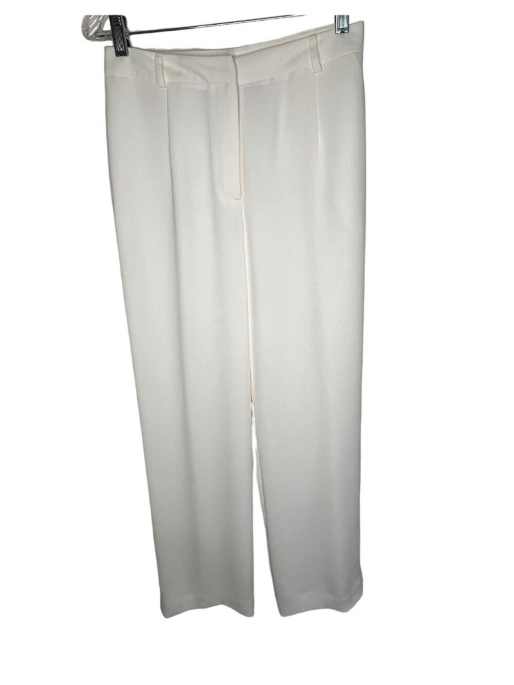 Yansi Fugel Size 4 White Trousers Microfiber Polyester 7j